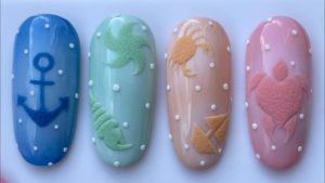 Glitter ombre nyári körmök